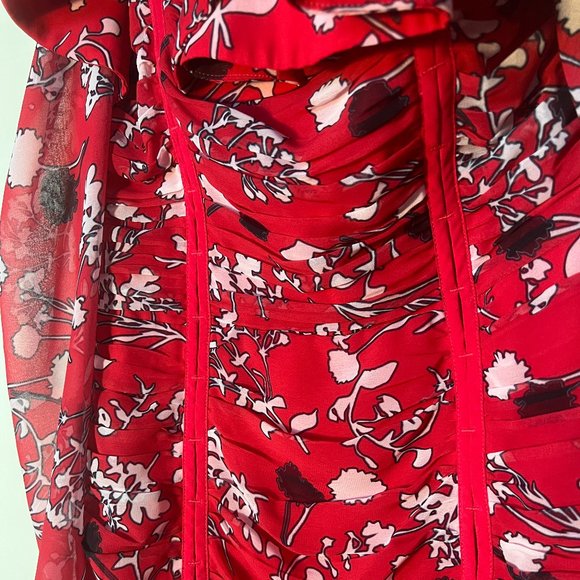 Self-Portrait Floral One Shoulder Mini Dress US Size 6 - Picture 5 of 5